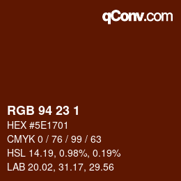 Color code: RGB 94 23 1 | qconv.com