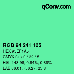 Color code: RGB 94 241 165 | qconv.com
