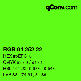 Color code: RGB 94 252 22 | qconv.com