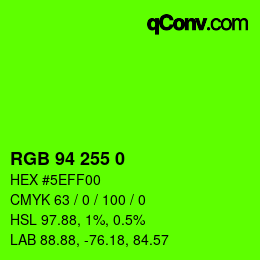 Color code: RGB 94 255 0 | qconv.com