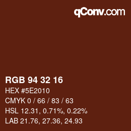 Color code: RGB 94 32 16 | qconv.com