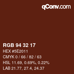 カラーコード: RGB 94 32 17 | qconv.com
