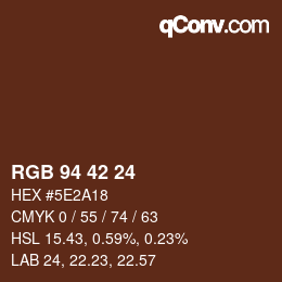 カラーコード: RGB 94 42 24 | qconv.com