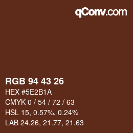 Código de color: RGB 94 43 26 | qconv.com