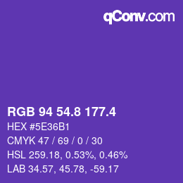 カラーコード: RGB 94 54.8 177.4 | qconv.com