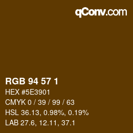 カラーコード: RGB 94 57 1 | qconv.com
