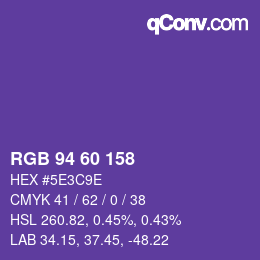 カラーコード: RGB 94 60 158 | qconv.com
