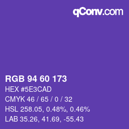 Código de color: RGB 94 60 173 | qconv.com