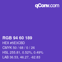 カラーコード: RGB 94 60 189 | qconv.com