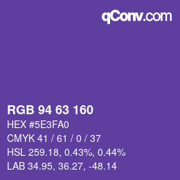 Farbcode: RGB 94 63 160 | qconv.com