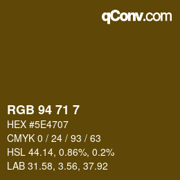 Código de color: RGB 94 71 7 | qconv.com