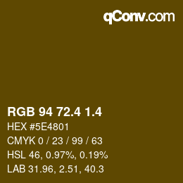 カラーコード: RGB 94 72.4 1.4 | qconv.com