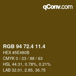 カラーコード: RGB 94 72.4 11.4 | qconv.com