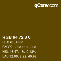 カラーコード: RGB 94 72.8 0 | qconv.com
