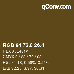 カラーコード: RGB 94 72.8 26.4 | qconv.com