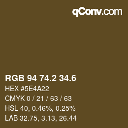 カラーコード: RGB 94 74.2 34.6 | qconv.com