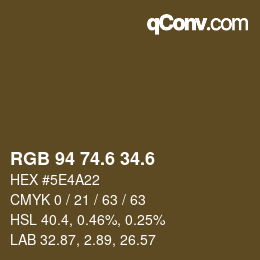 カラーコード: RGB 94 74.6 34.6 | qconv.com