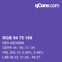 Farbcode: RGB 94 75 169 | qconv.com