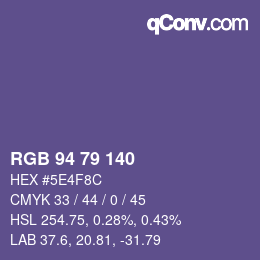 Código de color: RGB 94 79 140 | qconv.com