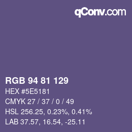 Código de color: RGB 94 81 129 | qconv.com