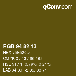 颜色代码: RGB 94 82 13 | qconv.com