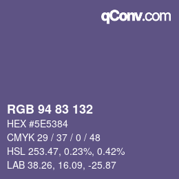Color code: RGB 94 83 132 | qconv.com