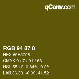 颜色代码: RGB 94 87 8 | qconv.com