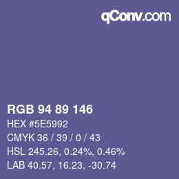 Farbcode: RGB 94 89 146 | qconv.com