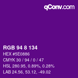 Color code: RGB 94 8 134 | qconv.com