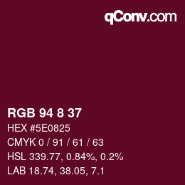 Color code: RGB 94 8 37 | qconv.com