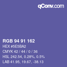 Color code: RGB 94 91 162 | qconv.com