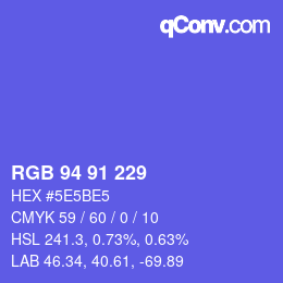 カラーコード: RGB 94 91 229 | qconv.com