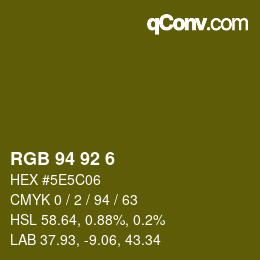 カラーコード: RGB 94 92 6 | qconv.com