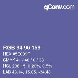 カラーコード: RGB 94 96 159 | qconv.com