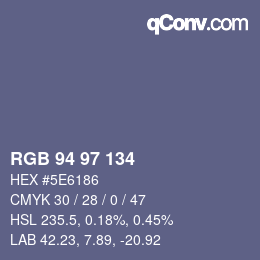 Color code: RGB 94 97 134 | qconv.com