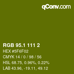 カラーコード: RGB 95.1 111 2 | qconv.com