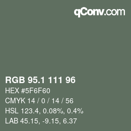 Color code: RGB 95.1 111 96 | qconv.com