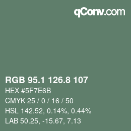 Color code: RGB 95.1 126.8 107 | qconv.com