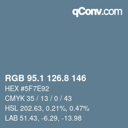 Color code: RGB 95.1 126.8 146 | qconv.com