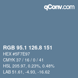 Color code: RGB 95.1 126.8 151 | qconv.com