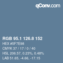 Color code: RGB 95.1 126.8 152 | qconv.com