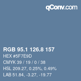 Color code: RGB 95.1 126.8 157 | qconv.com