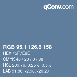 Color code: RGB 95.1 126.8 158 | qconv.com