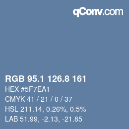 Color code: RGB 95.1 126.8 161 | qconv.com
