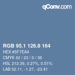 Color code: RGB 95.1 126.8 164 | qconv.com