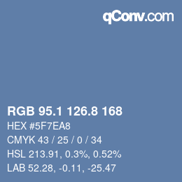 Color code: RGB 95.1 126.8 168 | qconv.com