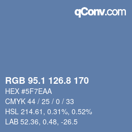 Color code: RGB 95.1 126.8 170 | qconv.com