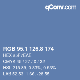 Color code: RGB 95.1 126.8 174 | qconv.com