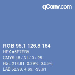 Color code: RGB 95.1 126.8 184 | qconv.com