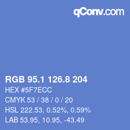 カラーコード: RGB 95.1 126.8 204 | qconv.com
